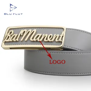 Balmanent sabuk gesper logam Logo kustom huruf nama merek kualitas tinggi untuk pria wanita sabuk kustom gesper baja tahan karat