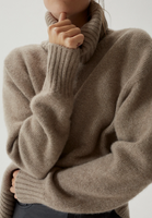 Pull en cachemire à col roulé pour femme, épais et chaud, pull en cachemire surdimensionné, tricoté