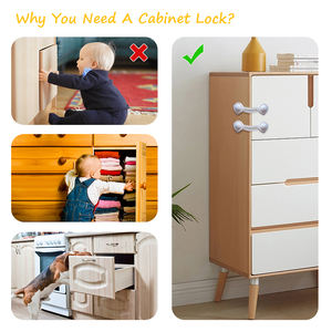 Verrou de sécurité pour enfants Prodigy GC002, auto-adhésif, durable, en plastique, pour armoire, porte magnétique, réglable, sécurité pour placard - Product Image 6