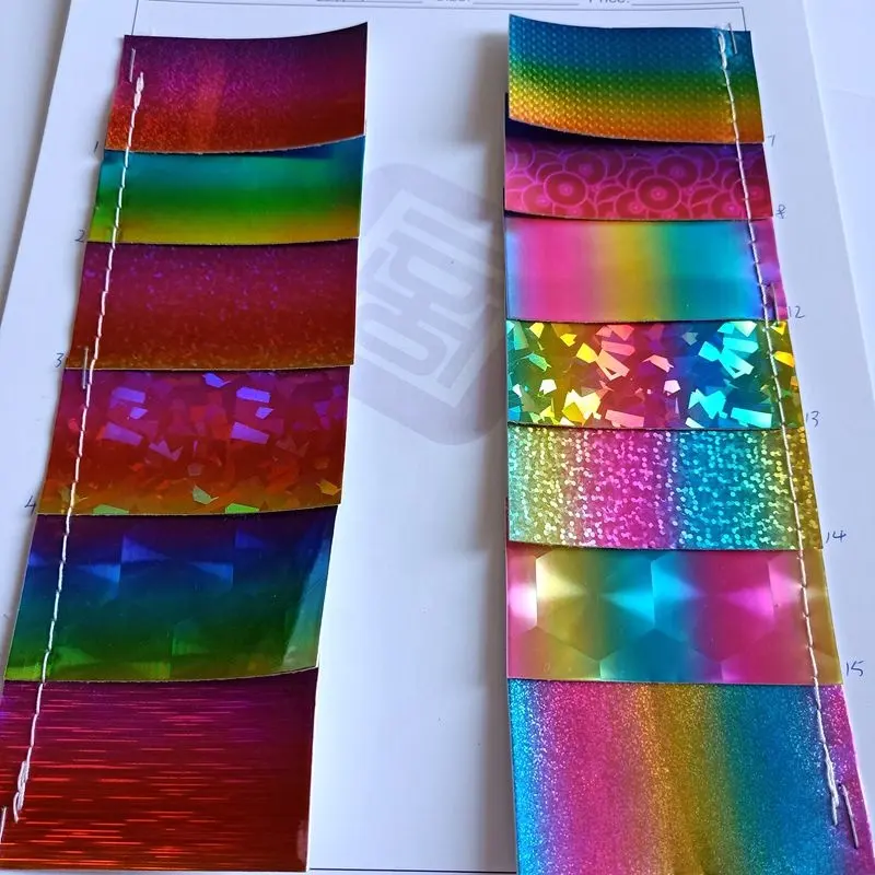 Arcobaleno ologramma di cuoio del PVC con il disegno di stampa per le borse di utilizzo
