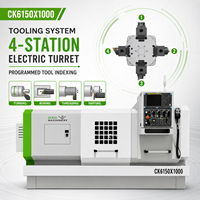 Torno CNC de Cama Plana CK6150, 500mm de Diámetro de Torneado, Económico, con Torreta de 4 Estaciones y Velocidad Variable Continua (VFD)