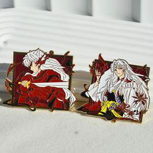 Inuyasha <span class=keywords><strong>sesshomaru</strong></span> ป้ายโลหะชุบทองพิมพ์ดิจิตอลเข็มกลัดอะนิเมะกระเป๋านักเรียนเครื่องประดับ - Product Image 2