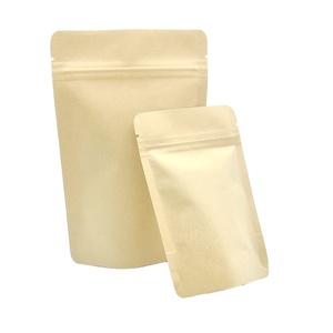 Brown Food Grade <b>Packaging</b> <b>Bags</b> Resealable Kraft Paper Stand up Pouch Kraft Paper <b>Bag</b> with Transparent Window in Stocks - Product Image 3