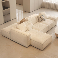 Canapé une place en tissu style crème double face, moderne, simple, minimalisme italien, housse amovible et lavable, salon