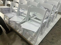 Chaises pliantes en résine plastique blanches pour événements, empilables, pliables, pour jardin, mariage, fête, banquet, adultes, 1000 lb
