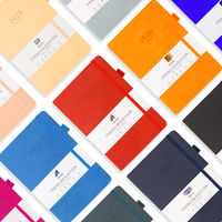 Promocional personalizado A5 Pu diario cuaderno impreso marca Logo diario Bloc cuaderno de notas de cuero PU con banda elástica