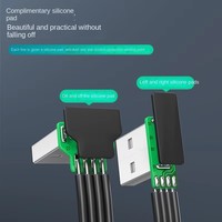 Kabel USB datar lembut konduktor tembaga bebas oksigen melengkung dalam sudut 90 derajat untuk keyboard mouse flash drive