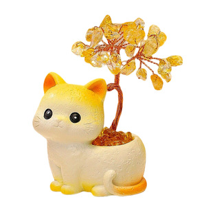 Ornement d'arbre en cristal en forme de chaton mignon, décoration de bureau et cadeau en résine pour la maison et le bureau - Product Image 5