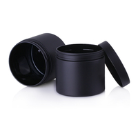 Pot en plastique PET noir mat personnalisé, 1 oz, 4 oz, 6,7 oz, 8,4 oz, pot vide pour crème avec couvercle, pour gommage corporel et emballage de soins de la peau