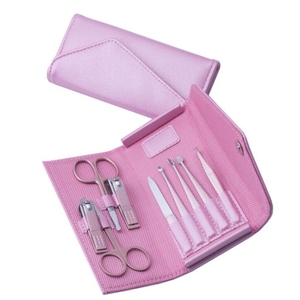 Premium Stripe Pink Color Grooming Girls Lady Design Beauty Nail Art Polish Remover Clipper Tools Kit - Product Image 2