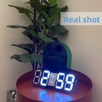 Grande horloge numérique 3D avec alarme et veilleuse, murale, minimaliste, en plastique, thermomètre lumineux, pour salon, haut de gamme