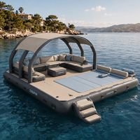 Île flottante gonflable pour les activités nautiques, quai durable pour la plage, le lac et les centres de villégiature