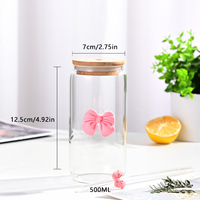 Mug en verre réutilisable de 16 oz pour boissons, verre canette de bière, verre à jus, gobelets de restaurant avec couvercle en bambou et pailles