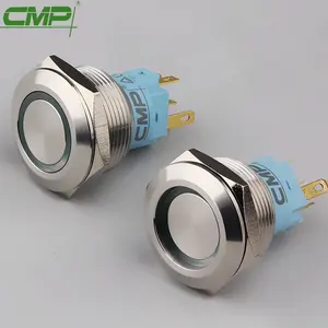Interruptor pulsador de 22mm iluminado de metal CMP UL