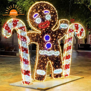 Hombre de pan de jengibre brillante, gran resplandor festivo, Buddy, motivo LED, espectáculo de luces, decoración, luz nocturna antes de Navidad - Product Image 3