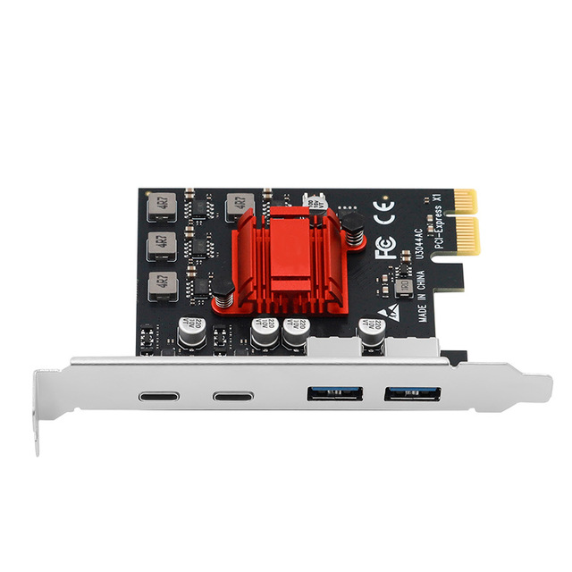 PCIe USB 3.0 Expansion Card 4 Port with 2x USB 3.0 + 2x Type-C, 5Gbps Desktop Adapter for PC Windows Linux