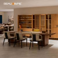 Table à thé de style chinois moderne de luxe avec plateau en marbre naturel et station de chauffe-eau intégrée pour villa, bureau ou salle d'étude