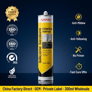 Fabricant de mastic silicone Sanvo Chine GP 300ml Acétique Anti-moisissure Imperméable Marque privée Silicone OEM Vente en gros - Product Image 1