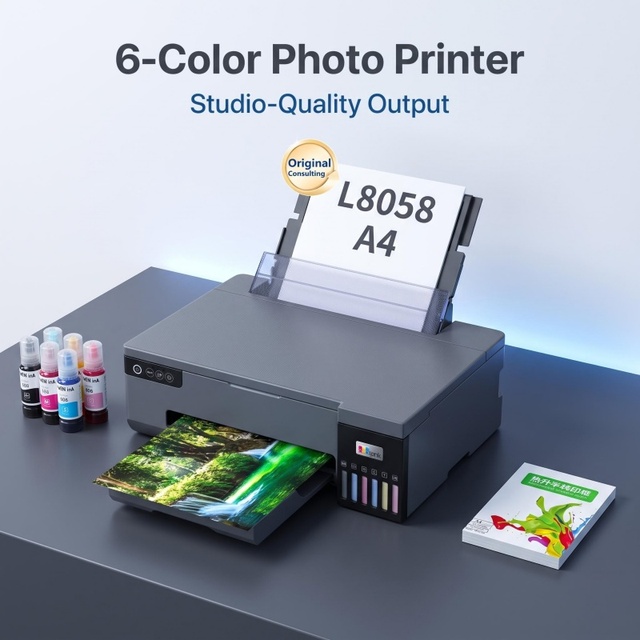 NEW Arrival A4 Desktop Heat Press 6 Color Inkjet Printer Sublimation Printer Dye Ink Dtf Printer for L805 L8050 L8058 A4 Printer