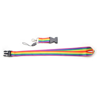 Lanière personnalisée avec logo, transgenre, lesbienne, gay, fierté, sublimation couleur pleine, homosexuelle, arc-en-ciel, avec boucle de sécurité