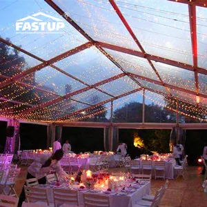 Halbpermanente Zelte 12 × 24 M Veranstaltungs-Atrium Hochzeitszelt Glaswand schwarze temporäre Struktur für Outdoor-Events