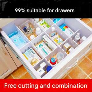 Séparateur de <span class=keywords><strong>tiroir</strong></span> réglable, organisateur de rangement <span class=keywords><strong>DIY</strong></span>, séparateur pour ranger le désordre, couverts, maquillage, vêtements, robes - Product Image 6