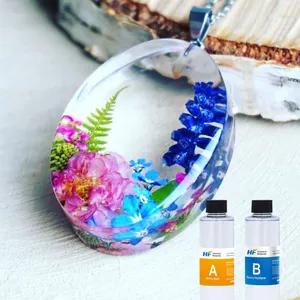 Botol Datar 2 Buah Resin Epoksi Cair dan Pengeras Harga Super Transparan untuk Membuat Perhiasan Meja Kayu