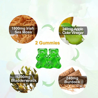 Gummies de Mousse de Mer Irlandaise avec Fucus et Racine de Bardane pour le Soutien Immunitaire – Gummies de Métabolisme à base de Mousse de Mer Sauvage