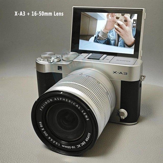 HFT Professional X-A3 XA3 + 16-50mm Lens Mirrorless Camera CMOS Sensor Rechargeable Battery Pack Fixed Focus SD Card Screen Size