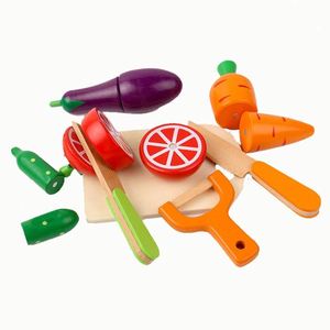 Ensemble de nourriture pour jouer à faire semblant, jouet en bois pour couper les légumes pour enfants - Product Image 2