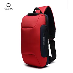 Ozuko 9223 Ny Custom Crossbody Tas Crossbody Mannen Messenger Bags Voor Man Sport Silicon Sling Bag Schouder