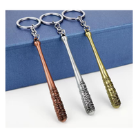 Gantungan Kunci Logam Ringan Berbahan Zinc Alloy dengan Cetakan UV, Bentuk Tongkat Baseball, Mainan Senjata