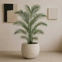 Pot de fleurs en forme de boule en ciment fait à la main, grand modèle 55x55x43cm, pour intérieur, extérieur, balcon, jardin, décoration de la maison