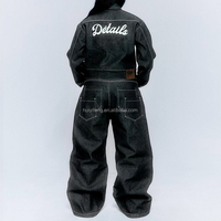 Ensembles de Vêtements d'Usine Brodés en Jean Denim, Ensembles Blouson et Pantalon Jean Oversize Épais Mixtes, Ensemble Denim Personnalisé pour Homme