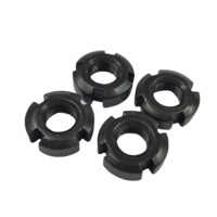 Écrou rond fendu GB812 métrique M33 zingué, robuste, de précision industrielle, à quatre fentes, avec capuchon anti-desserrage