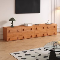 Ensemble d'armoires modulaires de style vintage, commode en bois massif, meuble TV mural ou sur pied pour le salon