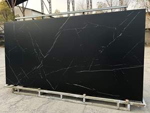 Vente directe Black Knight Matte Ultra Taille Marbre Look 1600*3200 <span class=keywords><strong>Pierre</strong></span> frittée pour Salon - Product Image 2