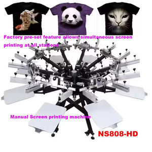 Máquina de Serigrafía Rotativa para Camisetas, Conjunto Completo de 8 Colores y 8 Estaciones, Manual, para Impresión Textil - Product Image 5