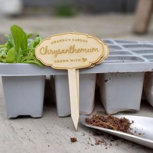 <b>Wooden</b> Handmade Plant Marker Personalised Garden Plant <b>Stake</b> Custom Plant Label Flower Gift Tag Gardening Accessories Easy - Product Image 6