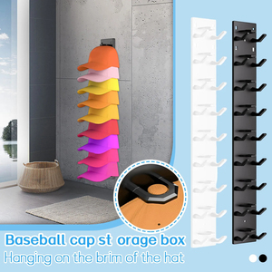 Strong Adhesive Wall-Mounted Multilayer Baseball Cap Rack Closet Door Bedroom Coat <b>Stand</b> <b>Hat</b> Organizer Storage Display Holder - Product Image 4