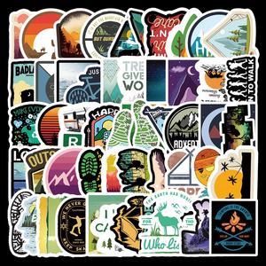 50 pièces autocollants vert pour l'extérieur, étiquette de décoration de fenêtre murale de voiture, <span class=keywords><strong>Camping</strong></span> Go randonnée pique-nique pour ordinateur portable, <span class=keywords><strong>autocollant</strong></span> découpé - Product Image 3