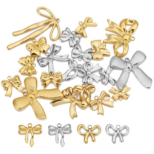 Colgante de lazo de acero inoxidable con formas mixtas chapadas para la fabricación de collares, accesorios de joyería WLL61 - Product Image 3