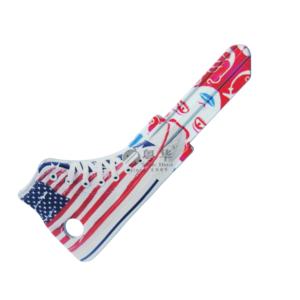 Zapato llave en blanco de latón (diseño personalizado colorido), patrón de bandera americana y copo de nieve, gancho colgante ornamental para árbol de Navidad - Product Image 1
