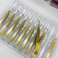Pince à épiler en forme de L à 45/90 degrés pour extensions de cils, marque privée, pour extensions de cils volume