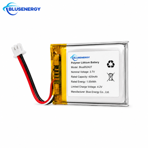 แบตเตอรี่ลิเธียมโพลิเมอร์ UL BIS UN38.3 รับรองมาตรฐาน 3.7V 420mAh 652427 ความจุสูง สำหรับการปรับแต่ง - Product Image 1