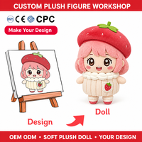 Poupée en peluche personnalisée, figurine en peluche Fille Gâteau Fraise, jouet mascotte doux, OEM ODM, créez votre design