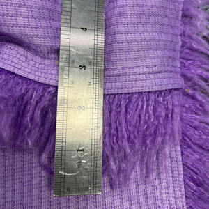 Artificial <span class=keywords><strong>Fur</strong></span> Mongolian Fake <span class=keywords><strong>Fur</strong></span> Azul Roxo Pilha Longa Trendy 100% Poliéster Curly Sheep Faux <span class=keywords><strong>Fur</strong></span> Tecido para Vestuário - Product Image 4