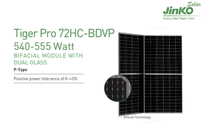 JINKO แผงเซลล์แสงอาทิตย์แบบกระจกสองชั้น540วัตต์550วัตต์โมดูล PV สำหรับใช้ในบ้าน - Product Image 2
