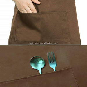 Delantal sin mangas <span class=keywords><strong>de</strong></span> camarero <span class=keywords><strong>de</strong></span> cocina con logotipo personalizado, respetuoso con el medio ambiente, jardinería, uso <span class=keywords><strong>de</strong></span> peluquero, Color marrón con bolsillos - Product Image 3