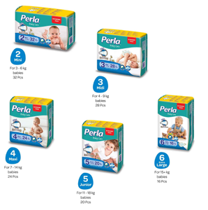 Pañales para Bebé PERLA de Alta Calidad, Gran Venta, Talla 3 Midi, Tela No Tejida, 22-32 Libras, Protección Contra Fugas, Superficie Seca - Product Image 2